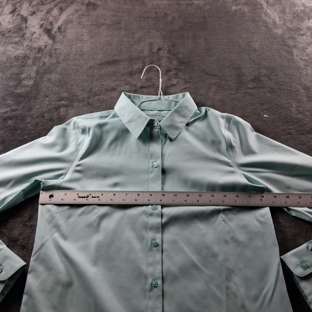 Coldwater Creek Button Down Shirt Womens 4 Blue No Iron Long Sleeve Point Collar - Picture 6 of 7